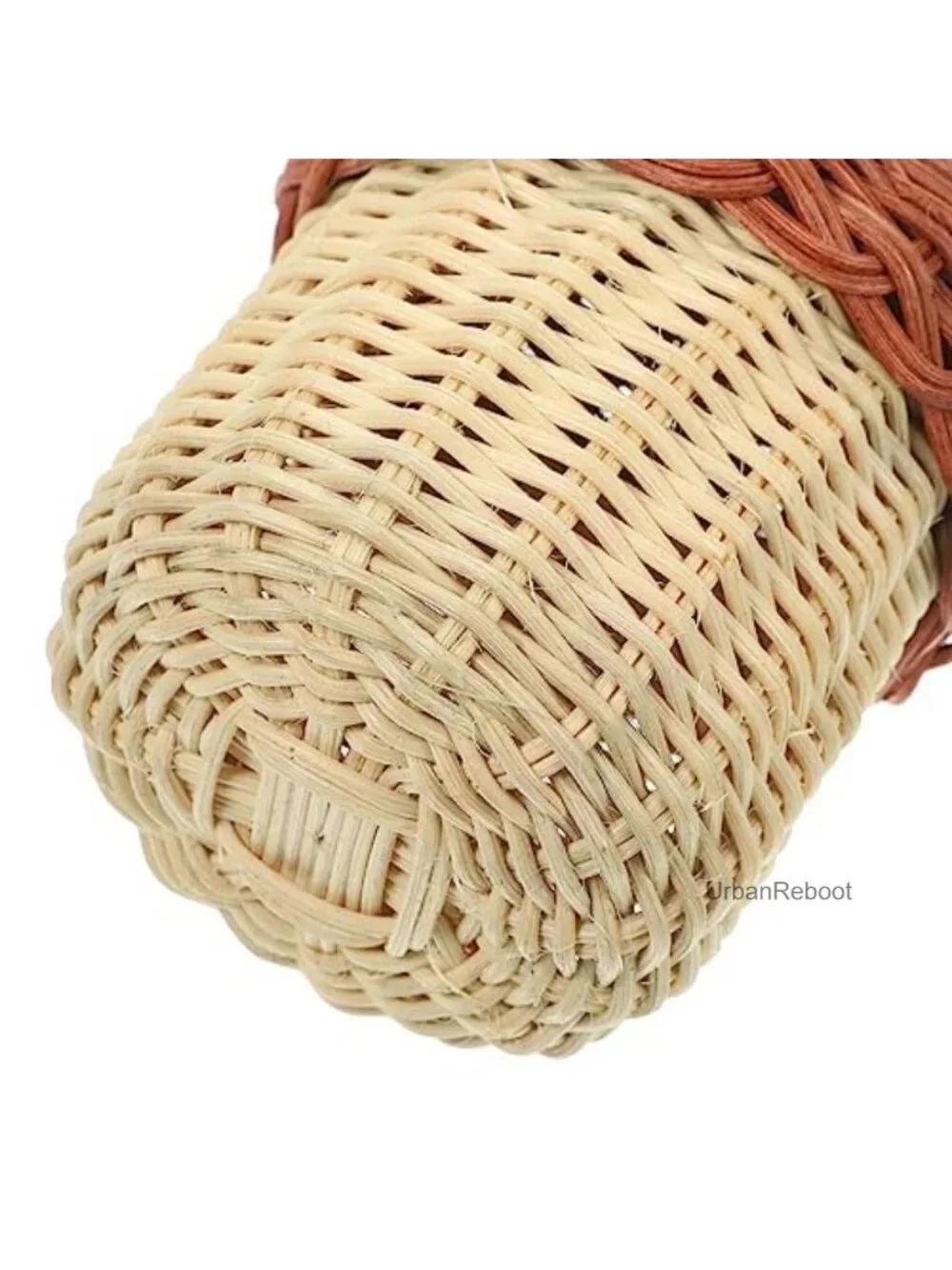 Rattan Woven Acorn Crossbody Basket Bag